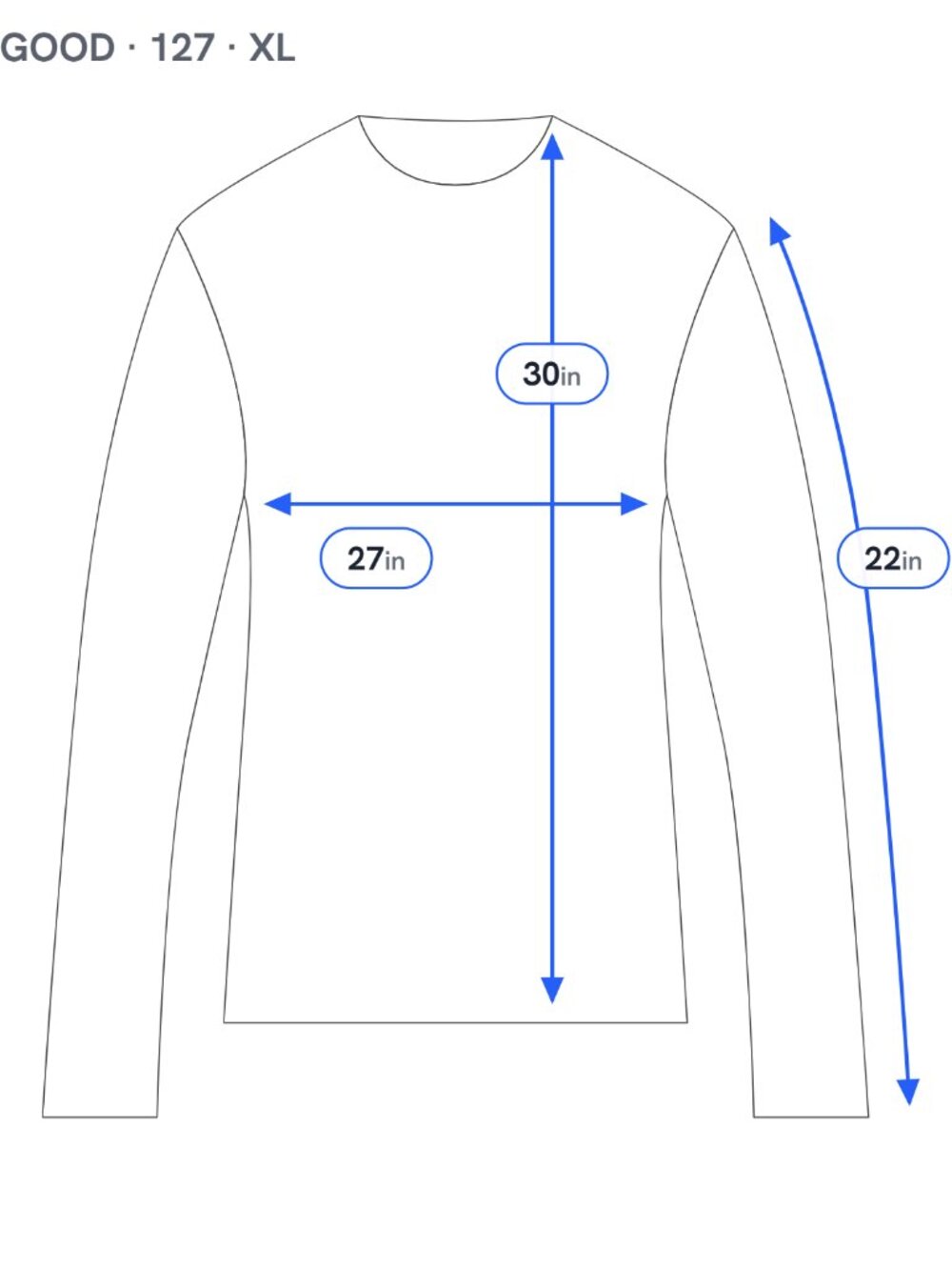 Life Is Good Tee XL Blue Long Sleeve 100% Cotton Crew Neck Pullover BLU66E - Picture 2 of 9